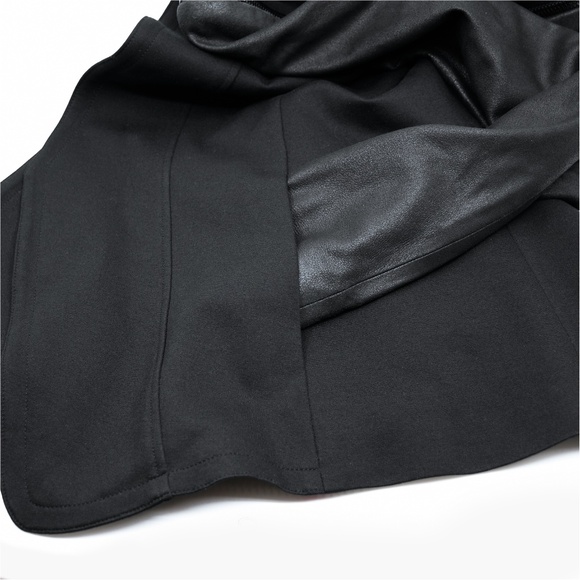 THEORY YAISA PRYOR Leather Sleeve Zip Shoulder Jacket Blazer Black Size P/TP - Picture 11 of 12